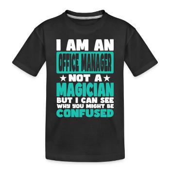 Office Manager - Kids' Premium Organic T-Shirt - black - Front