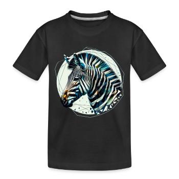 Zèbre dans l’illustration polygonale - T-shirt bio Premium Enfant - noir - Devant