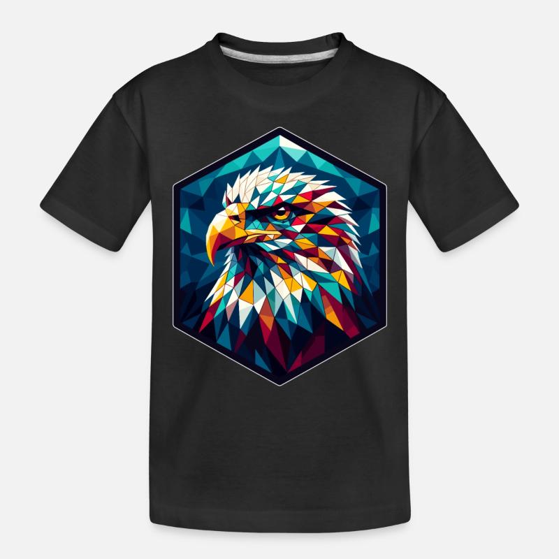 White-tailed eagle in polygon representation - Kids' Premium Organic T-Shirt - black
