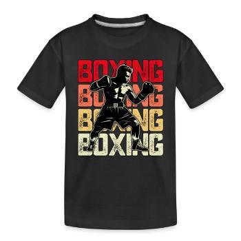 Boxen - Kinder Premium Bio T-Shirt - Schwarz - Vorne