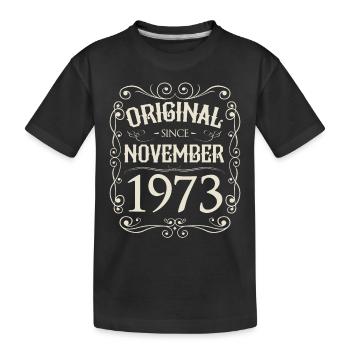 Vintage - Original since November 1973 Birthday - Kids' Premium Organic T-Shirt - black - Front