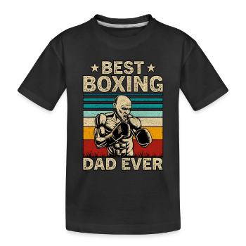 Bester Boxvater aller Zeiten - Kinder Premium Bio T-Shirt - Schwarz - Vorne