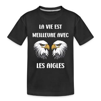Citation humour Oiseau aigle - T-shirt bio Premium Enfant - noir - Devant