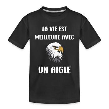 Citation humour Oiseau aigle - T-shirt bio Premium Enfant - noir - Devant