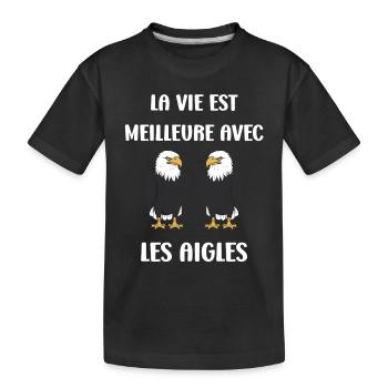 Citation humour Oiseau aigle - T-shirt bio Premium Enfant - noir - Devant