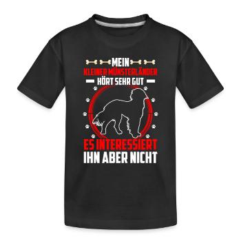 Le petit Münsterlander entend très bien - T-shirt bio Premium Enfant - noir - Devant