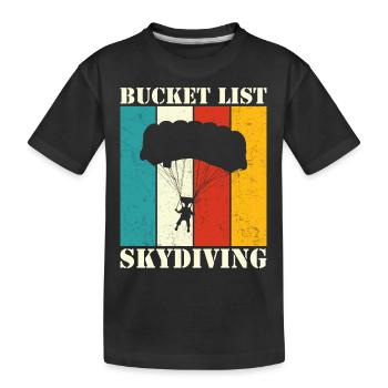 Skydiving - Kids' Premium Organic T-Shirt - black - Front