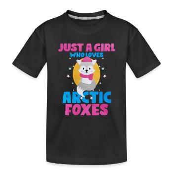 Cadeau mignon renard arctique - T-shirt bio Premium Enfant - noir - Devant