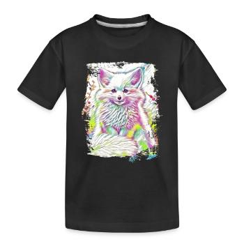 Cadeau mignon renard arctique - T-shirt bio Premium Enfant - noir - Devant