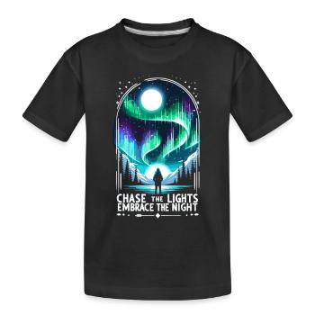 Aurora Aurora Tracker Alaska Wilderness - Kids' Premium Organic T-Shirt - black - Front