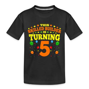 5th birthday Boy Brick Builder 5 Years Old Gifts - Kinder Premium Bio T-Shirt - Schwarz - Vorne