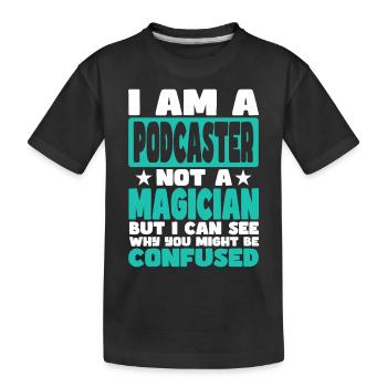 Podcaster - Kids' Premium Organic T-Shirt - black - Front