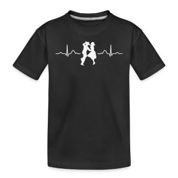 Dancing Heartbeat Swing 60s Boogie Woogie - Kids' Premium Organic T-Shirt - black - Front