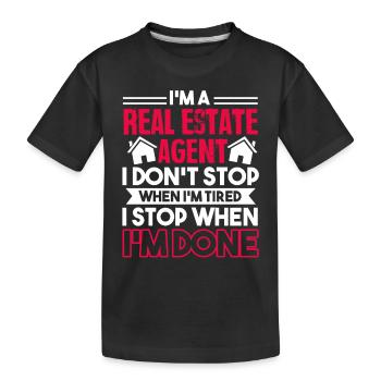 Real Estate Agent Real Estate Agent Job - Kids' Premium Organic T-Shirt - black - Front