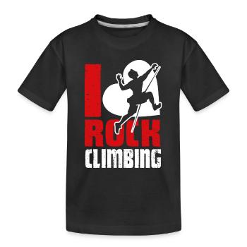 Rock Climbing I Love Rock Climbing - Kids' Premium Organic T-Shirt - black - Front