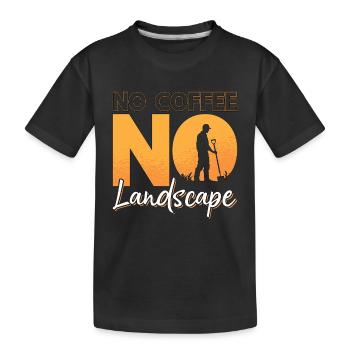 Paysagiste Pas de café Pas de terre Tondre Amateur de café - T-shirt bio Premium Enfant - noir - Devant