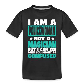 Polizistin - Kinder Premium Bio T-Shirt - Schwarz - Vorne