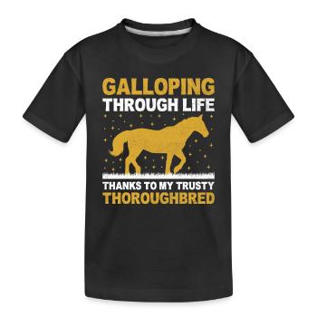 Courses de chevaux pur-sang Équitation Chevaux équestres - T-shirt bio Premium Enfant - noir - Devant