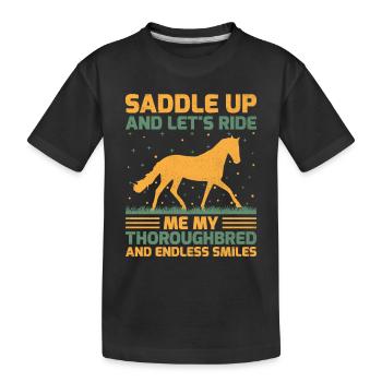 Courses de chevaux pur-sang Équitation Chevaux équestres - T-shirt bio Premium Enfant - noir - Devant