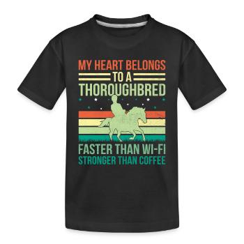 Vollblut Pferderennen Reiten Reiterpferde - Kinder Premium Bio T-Shirt - Schwarz - Vorne
