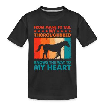 Courses de chevaux pur-sang Équitation Chevaux équestres - T-shirt bio Premium Enfant - noir - Devant