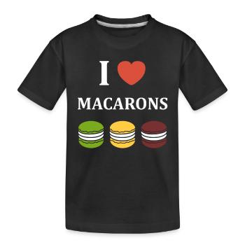 Ich liebe Makronen - Kinder Premium Bio T-Shirt - Schwarz - Vorne