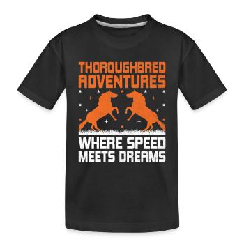 Courses de chevaux pur-sang Équitation Chevaux équestres - T-shirt bio Premium Enfant - noir - Devant