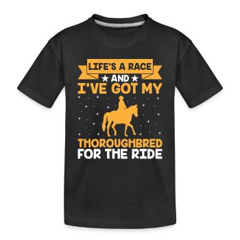 Courses de chevaux pur-sang Équitation Chevaux équestres - T-shirt bio Premium Enfant - noir - Devant