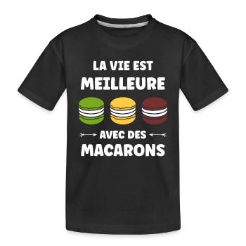 macarons - T-shirt bio Premium Enfant - noir - Devant