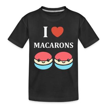 Ich liebe Makronen - Kinder Premium Bio T-Shirt - Schwarz - Vorne