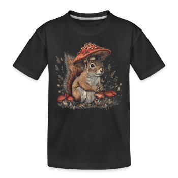 Champignon écureuil Cottagecore - T-shirt bio Premium Enfant - noir - Devant