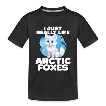 Cadeau mignon renard arctique - T-shirt bio Premium Enfant - noir - Devant