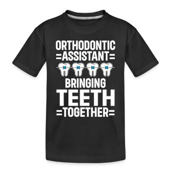 Orthodontiste Orthodontie Dentaire - T-shirt bio Premium Enfant - noir - Devant