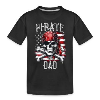 Chemise Papa Pirate Jolly Roger Crossbones Skull - T-shirt bio Premium Enfant - noir - Devant