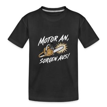 Moteur allumé, les soucis transforment la motivation en énergie - T-shirt bio Premium Enfant - noir - Devant