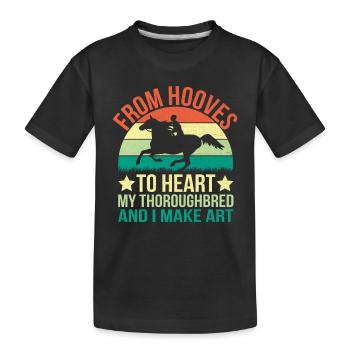 Courses de chevaux pur-sang Équitation Chevaux équestres - T-shirt bio Premium Enfant - noir - Devant