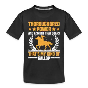 Courses de chevaux pur-sang Équitation Chevaux équestres - T-shirt bio Premium Enfant - noir - Devant