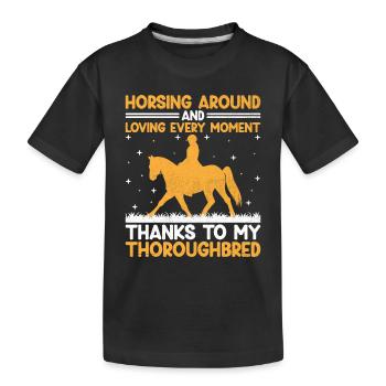 Courses de chevaux pur-sang Équitation Chevaux équestres - T-shirt bio Premium Enfant - noir - Devant