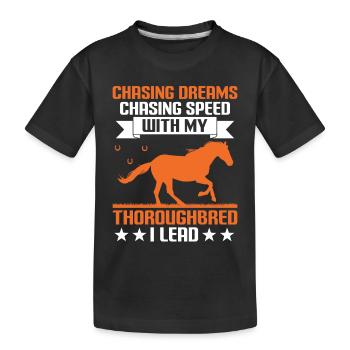 Courses de chevaux pur-sang Équitation Chevaux équestres - T-shirt bio Premium Enfant - noir - Devant
