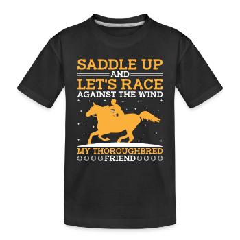 Courses de chevaux pur-sang Équitation Chevaux équestres - T-shirt bio Premium Enfant - noir - Devant