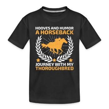 Vollblut Pferderennen Reiten Reiterpferde - Kinder Premium Bio T-Shirt - Schwarz - Vorne