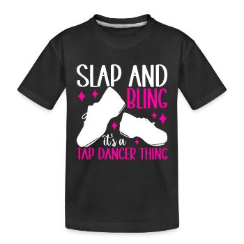 Tap Dance Tap Dancer - Kids' Premium Organic T-Shirt - black - Front