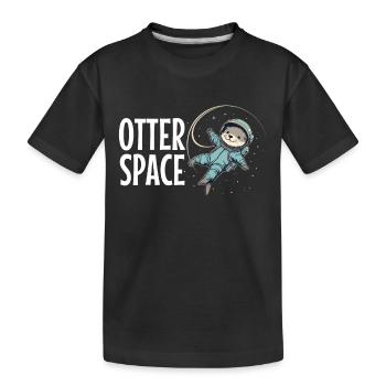 Otter Space Lustig Otter Astronaut - Kinder Premium Bio T-Shirt - Schwarz - Vorne