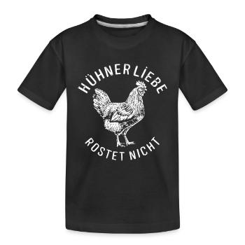 Poulet Love rouille pas Motif Rural - T-shirt bio Premium Enfant - noir - Devant
