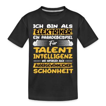 L’électricien, un excellent exemple de talent - T-shirt bio Premium Enfant - noir - Devant
