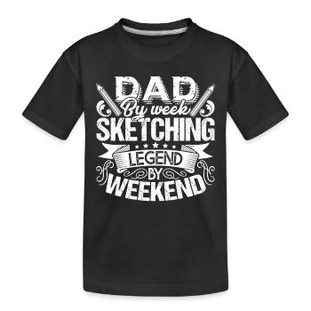 Sketching I'm A Dad And Sketching Legend - Kids' Premium Organic T-Shirt - black - Front