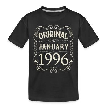 Vintage - Original since January 1996 Birthday - Kids' Premium Organic T-Shirt - black - Front