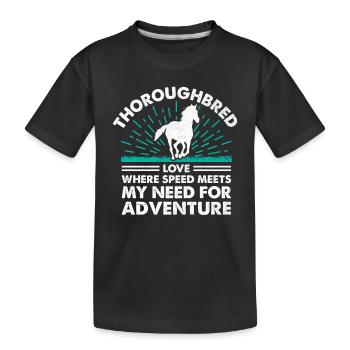Courses de chevaux pur-sang Équitation Chevaux équestres - T-shirt bio Premium Enfant - noir - Devant