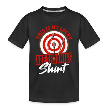Hache Lanceur de hache Amateur de lanceur de hache - T-shirt bio Premium Enfant - noir - Devant