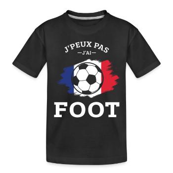 Je Peux pas j'ai foot football joueur Footballeur - T-shirt bio Premium Enfant - noir - Devant
